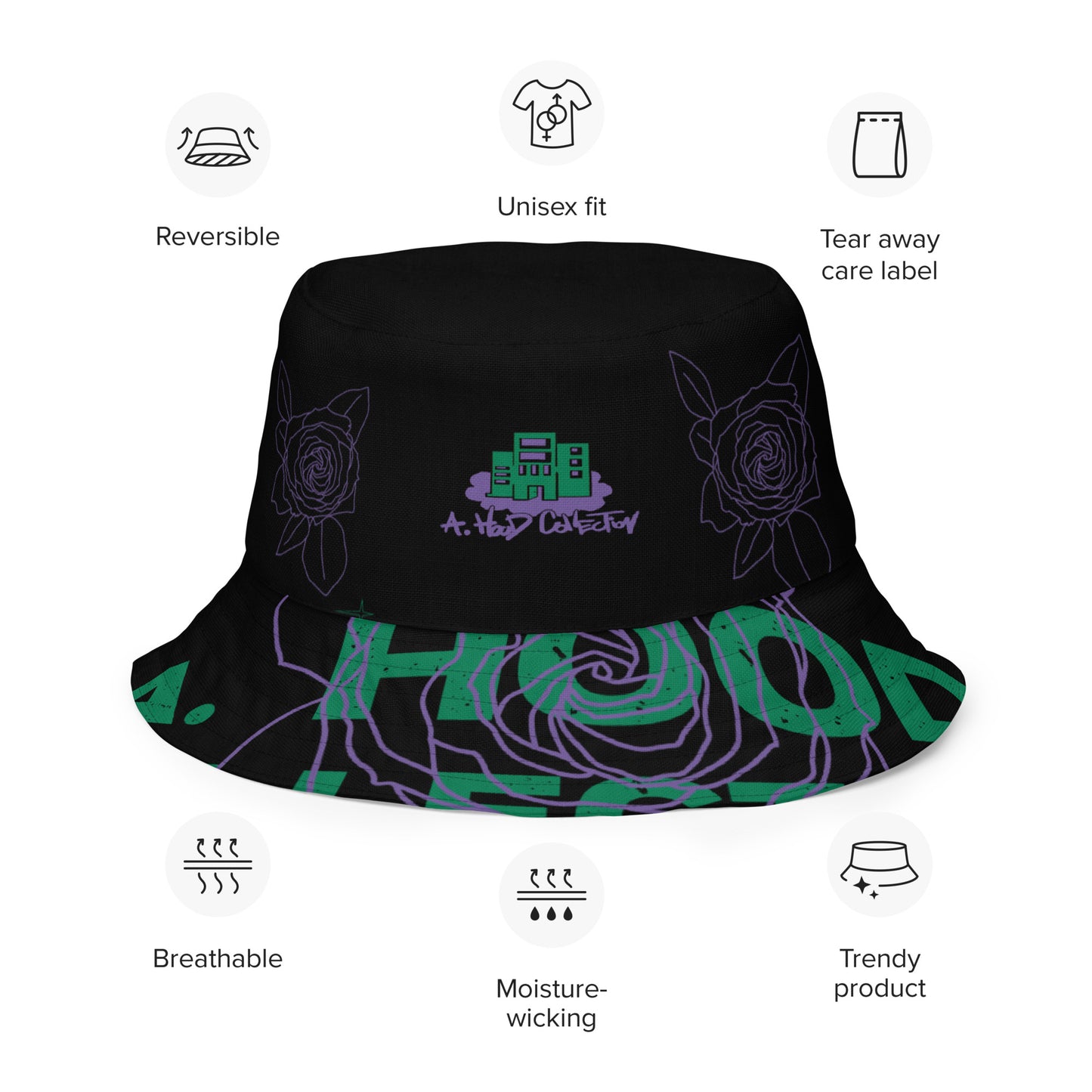 Linear Thoughts Reversible bucket hat