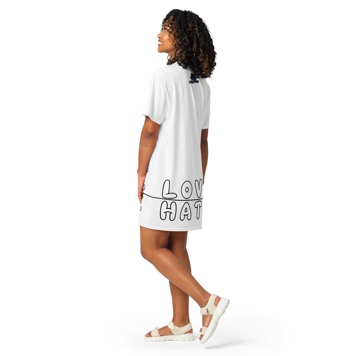 Thin Line White T-shirt dress