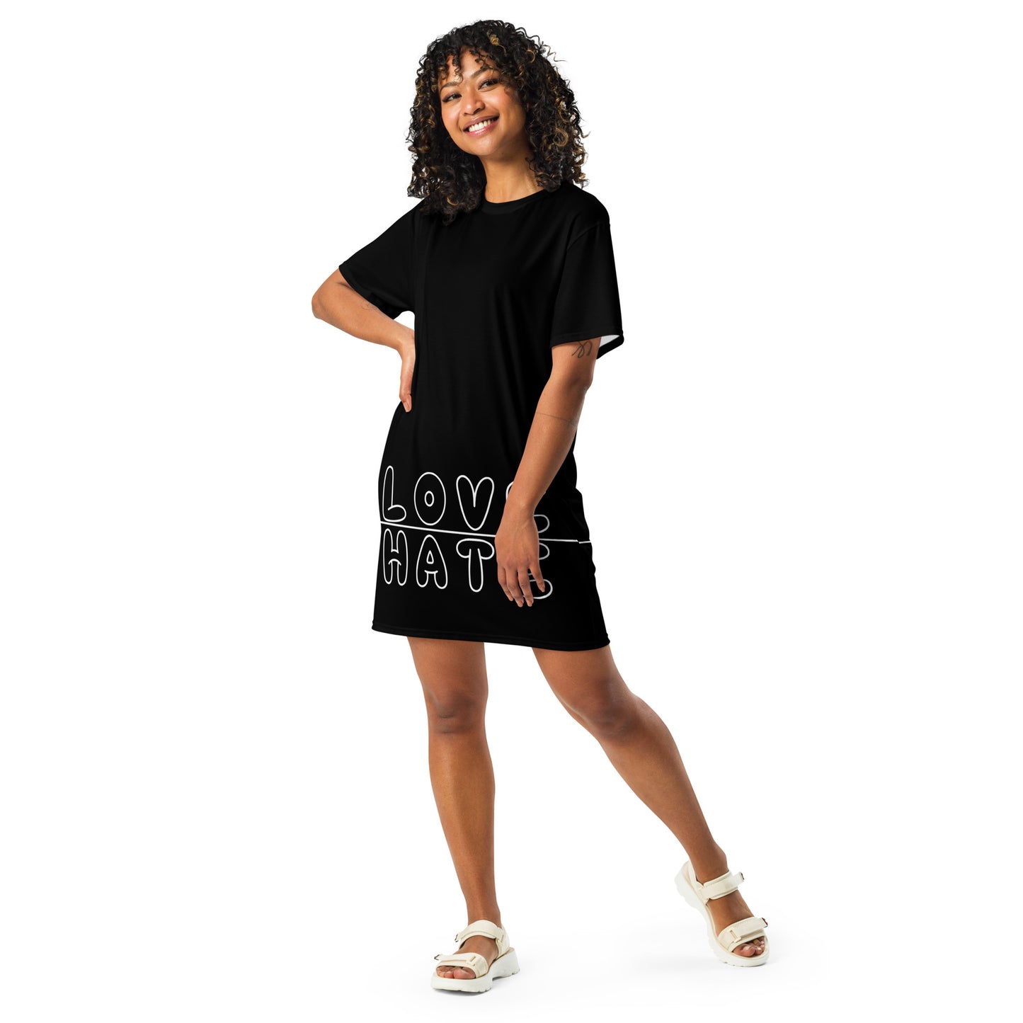 Thin Line Black T-shirt dress