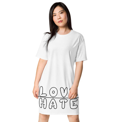 Thin Line White T-shirt dress