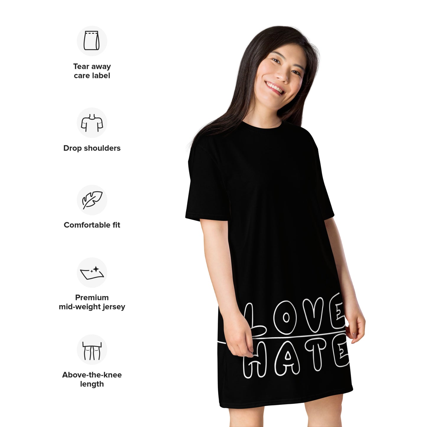 Thin Line Black T-shirt dress