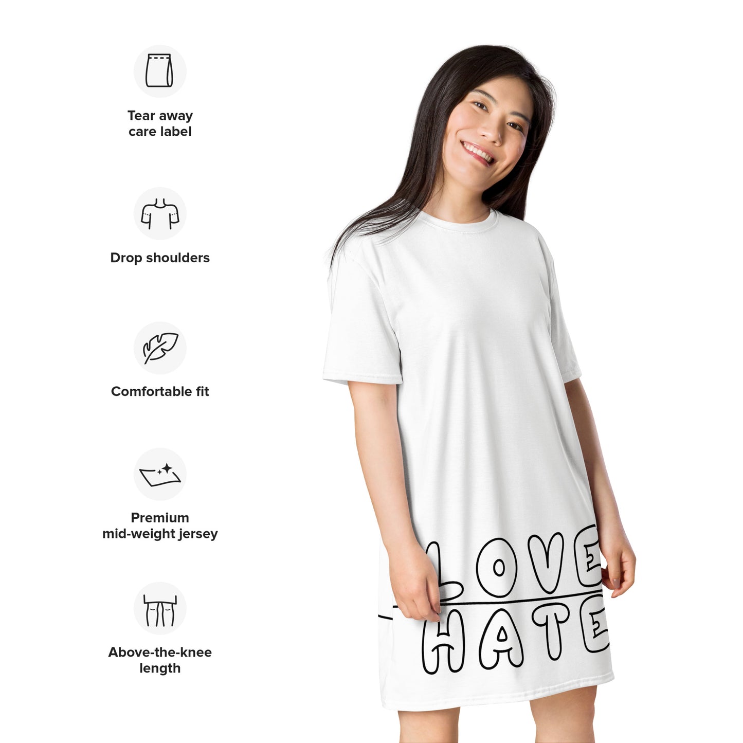 Thin Line White T-shirt dress