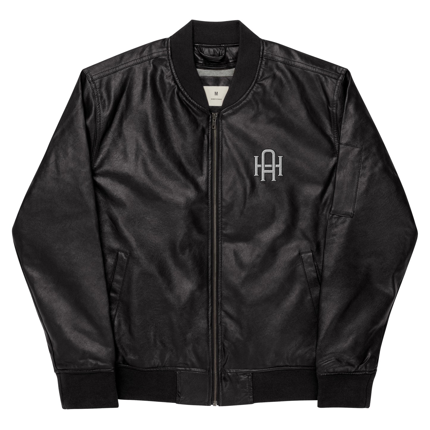 Thin Line Leather Bomber Jacket