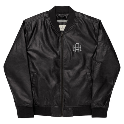 Thin Line Leather Bomber Jacket