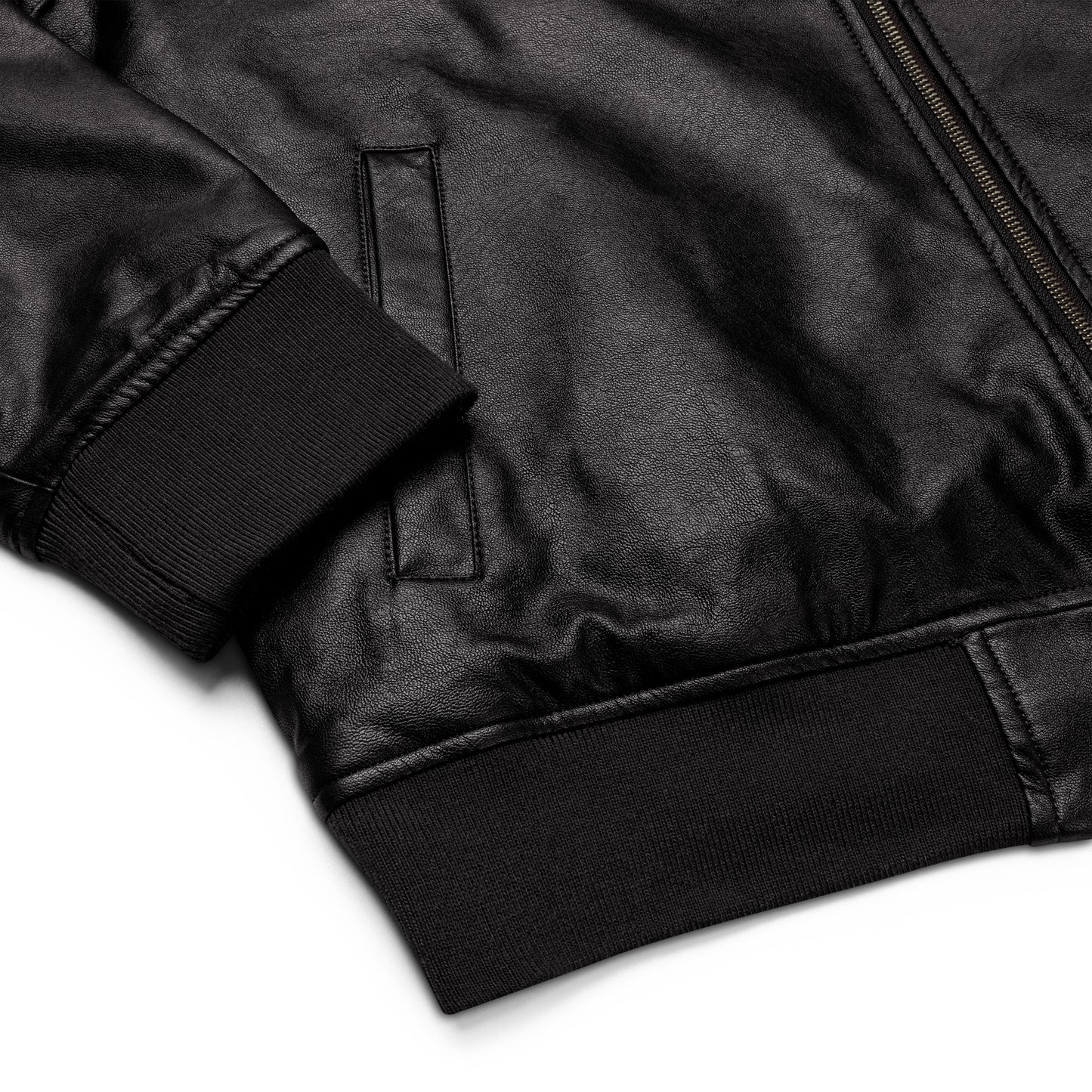 Thin Line Leather Bomber Jacket