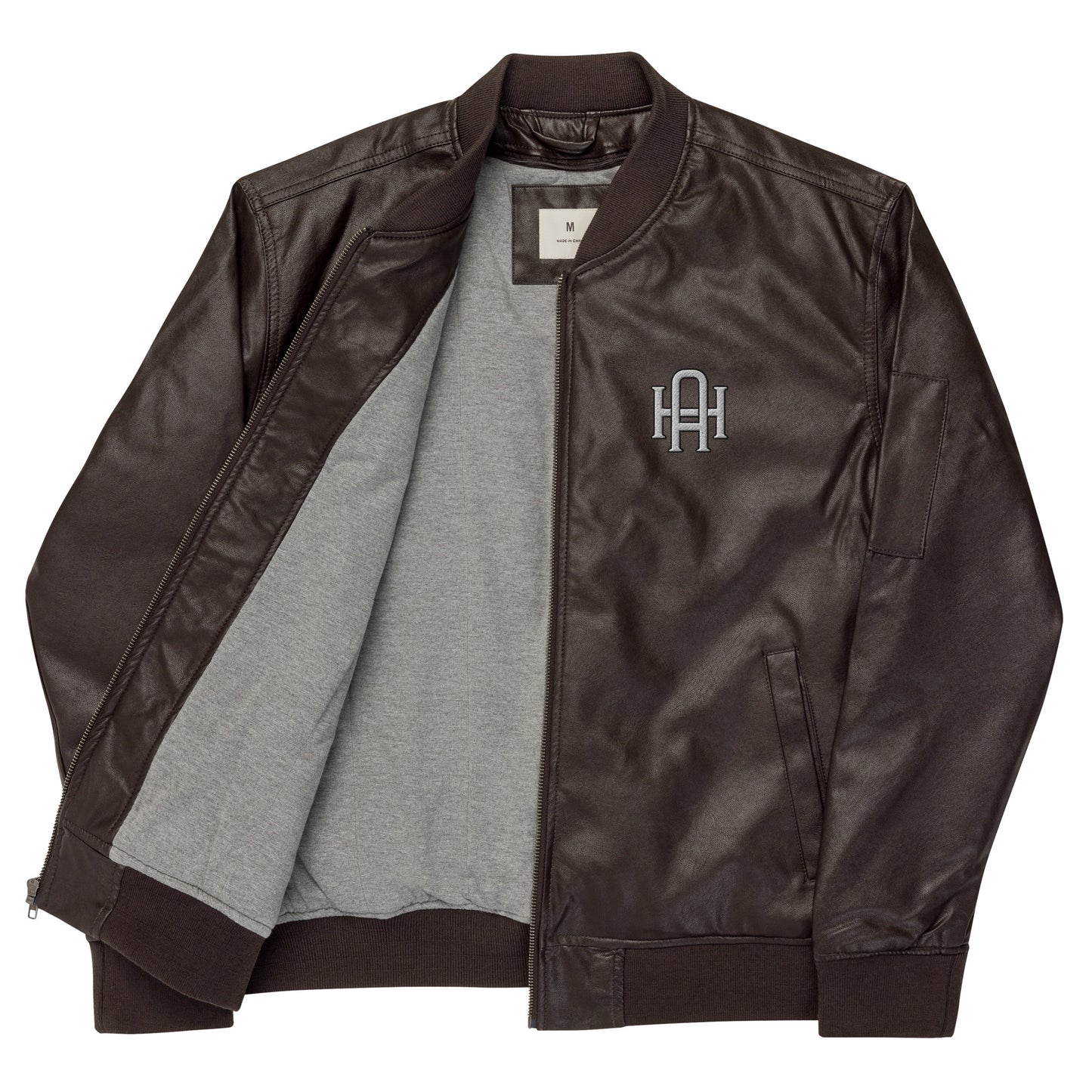 Thin Line Leather Bomber Jacket