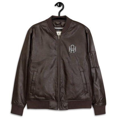 Thin Line Leather Bomber Jacket