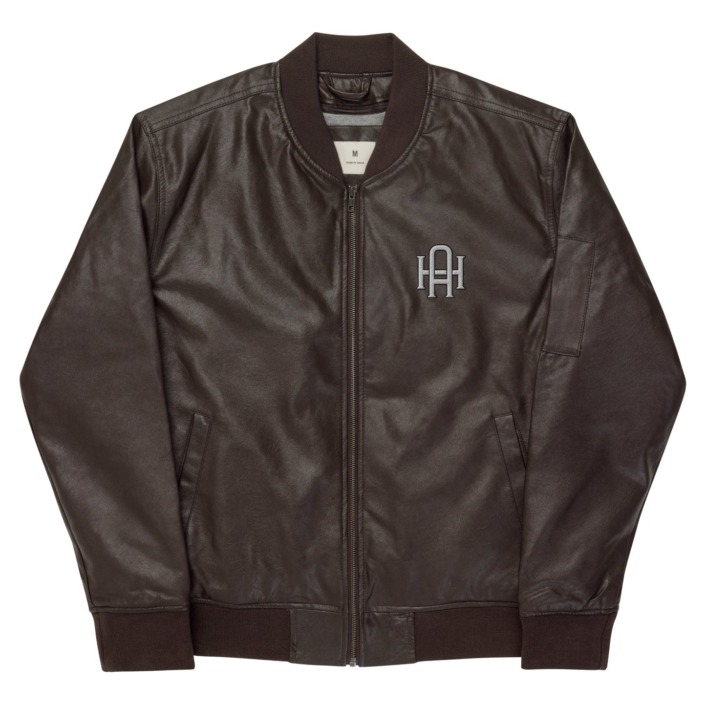 Thin Line Leather Bomber Jacket