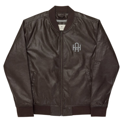 Thin Line Leather Bomber Jacket