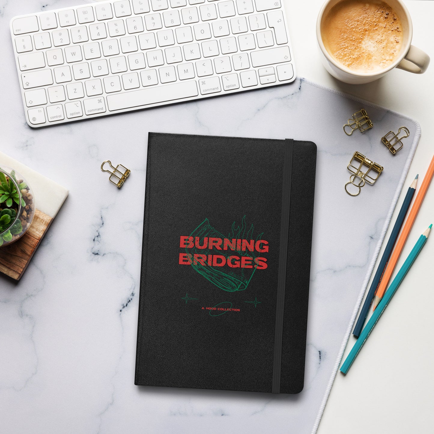 Burning Bridges Hardcover notebook