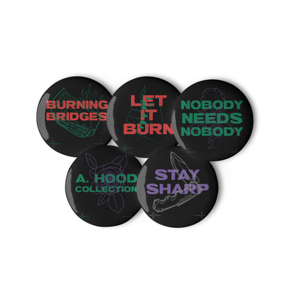 Linear Thoughts Set of pin buttons