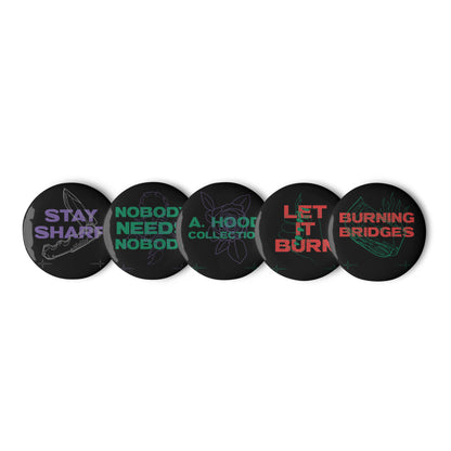 Linear Thoughts Set of pin buttons